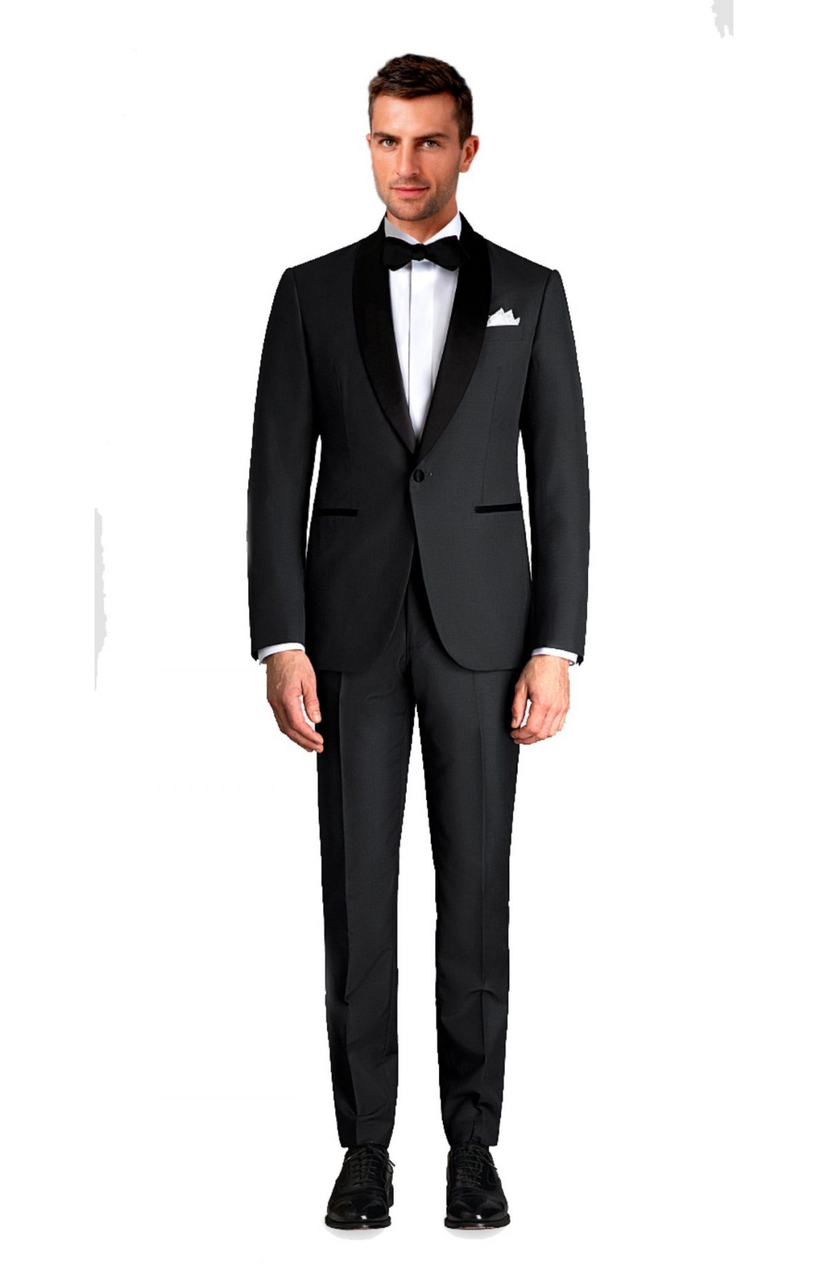 Dark Grey Premium Wool Tuxedo Tailored Suit Paris