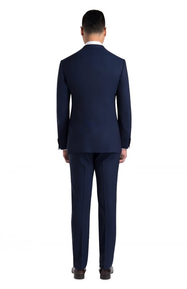 dark blue dress suit Navy Blue Velvet Men Suit Peaked Lapel Double Breasted Prom Suit main image 1
