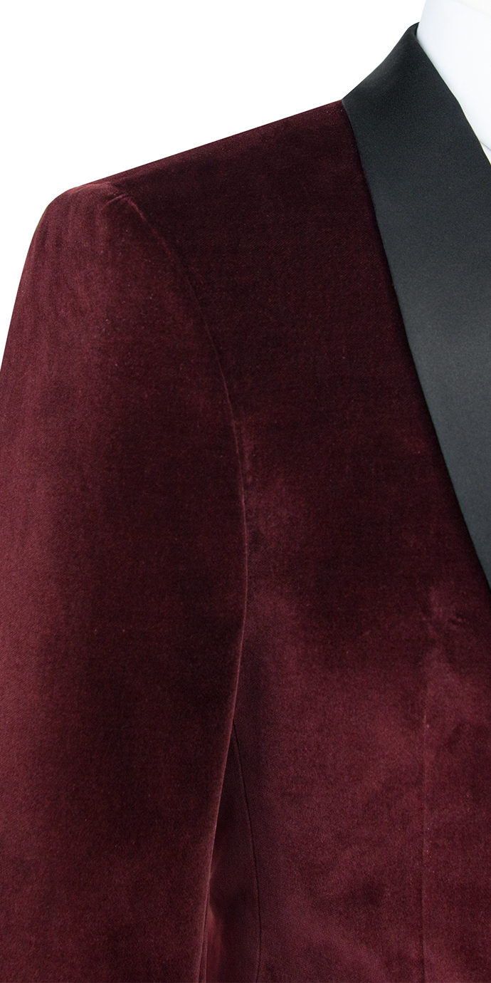 Veste en velour lisse Bordeaux pantalon laine 3